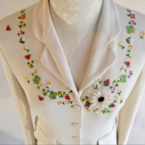 Moschino Jackets & Blazers - Moschino Flower Child Embroidered Blazer Jacket